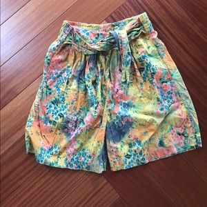 Vintage cotton shorts with tie